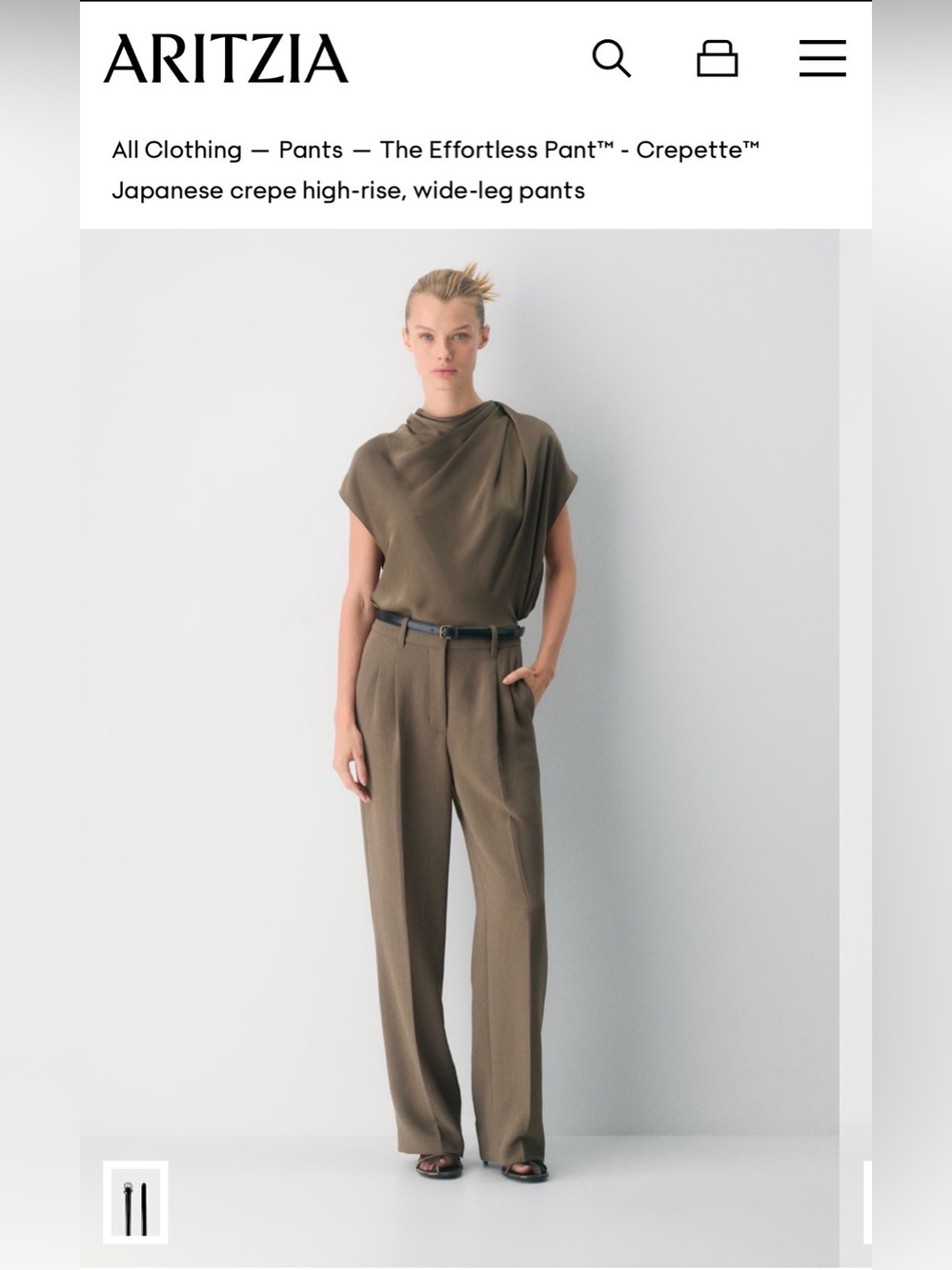 Aritzia The Effortless Pant in Cola Taupe